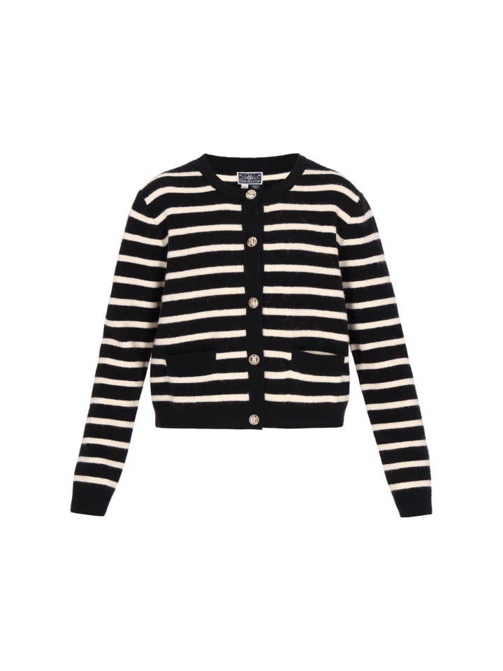 

DreiMaster Женский кардиган черного и кремового цвета