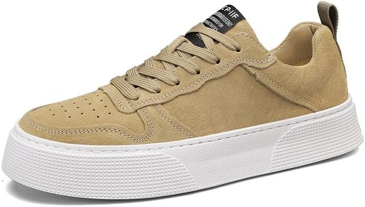 

Мужские повседневные кроссовки на шнуровке Everyday Comfort - оливково-зеленые низкие скейт-шуз с белой подошвой, дышащей текстильной подкладкой и прочной подошвой из ПВХ для комфорта на весь день Clolinde