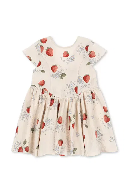 Платье с узором AVA SS BOW DRESS GOTS Konges Sløjd, бежевый — фото 2