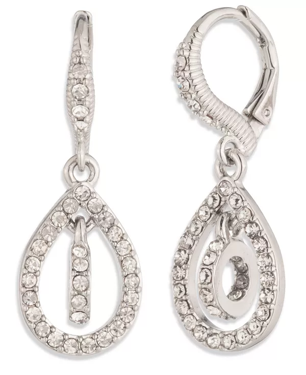 

Серьги-Капельки с серебристым кристальным паве в форме груши Givenchy, white