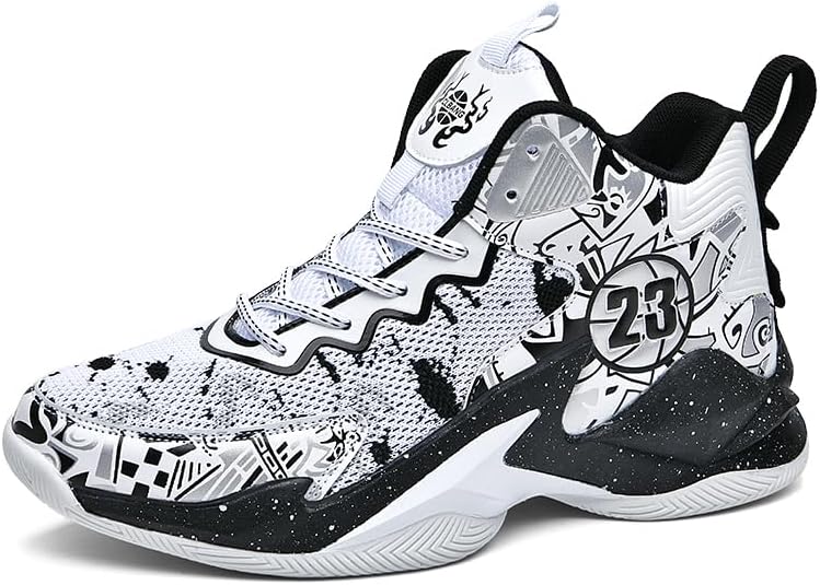 

Баскетбольные кроссовки для мальчика, легкие модные кеды Jevaloo, белый/черный