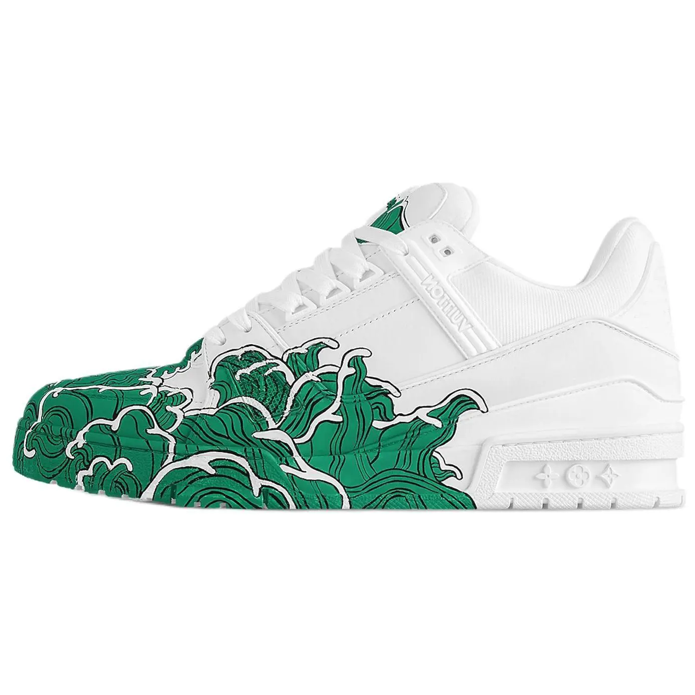 LOUIS VUITTON Кроссовки для скейтбординга Trainer Low-Top унисекс, зеленые, белые