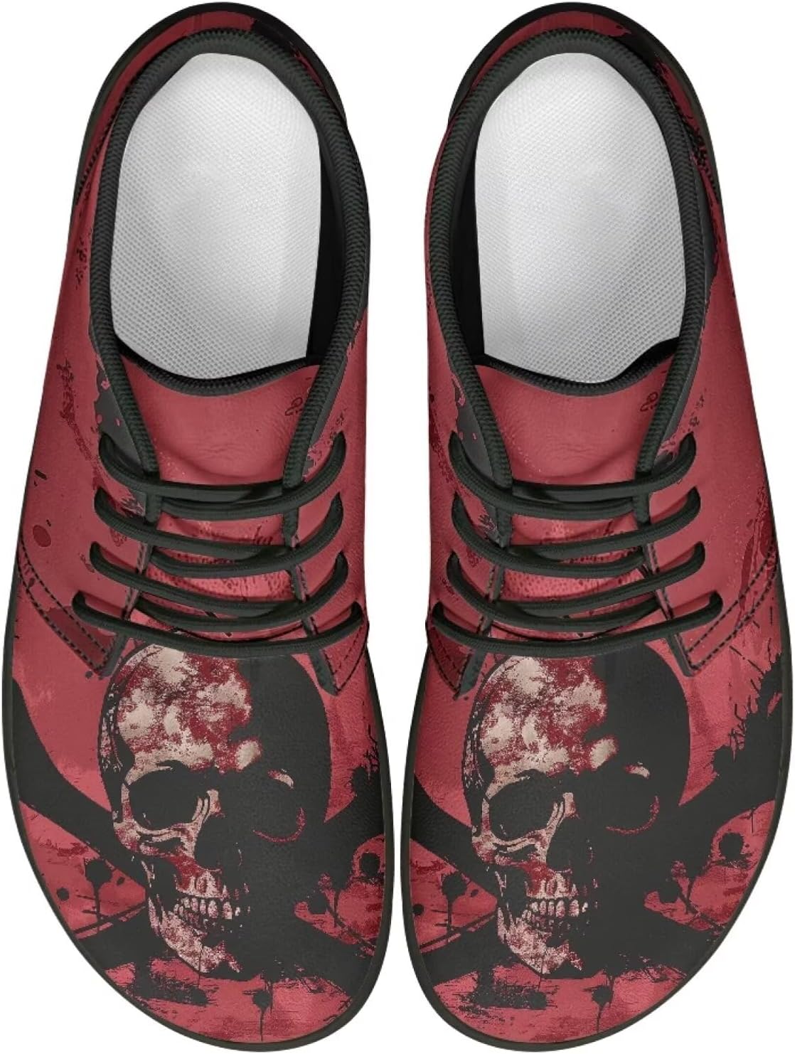 Мужские ботинки Forchrinse Blood Skull, модные кроссовки, кожаные ботинки средней высоты на шнуровке, для прогулок и вождения, с подошвой EVA — фото 3