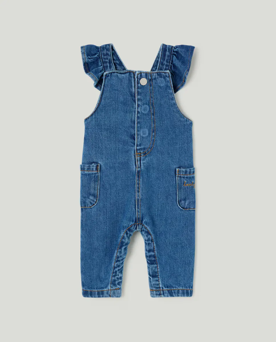 

Длинный джинсовый комбинезон для девочки Baby El Corte Inglés, бледно-голубой