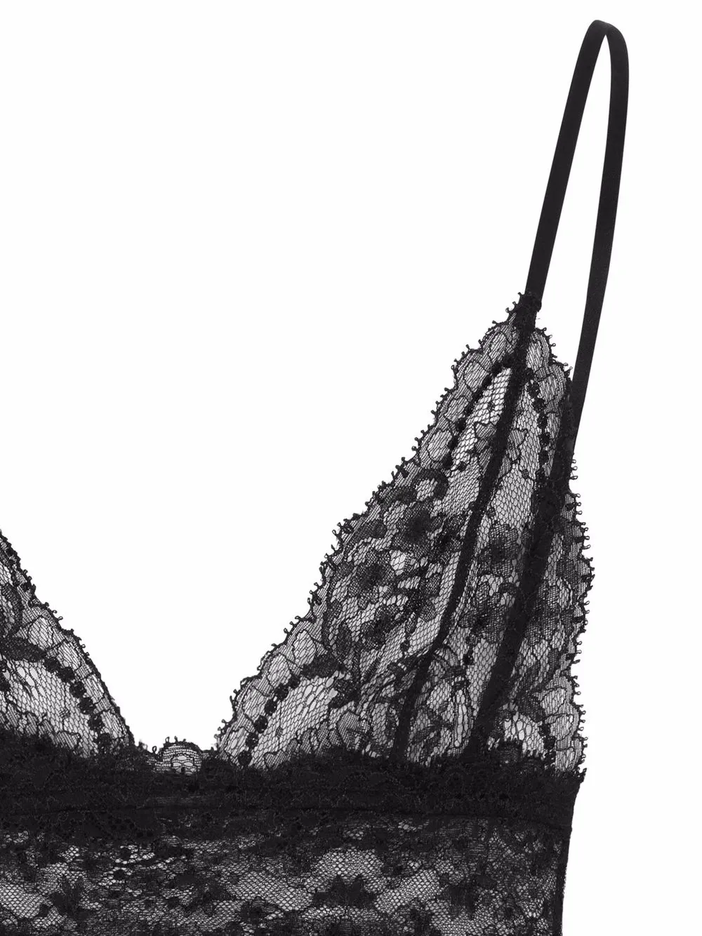 Кружевной бюстгальтер-бралетт на тонких бретелях DOLCE & GABBANA, черный — фото 4