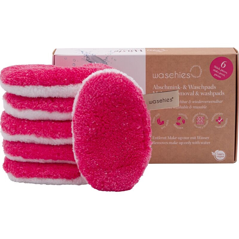 

Набор из 6 розовых подушечек для снятия макияжа waschies, 6 шт.