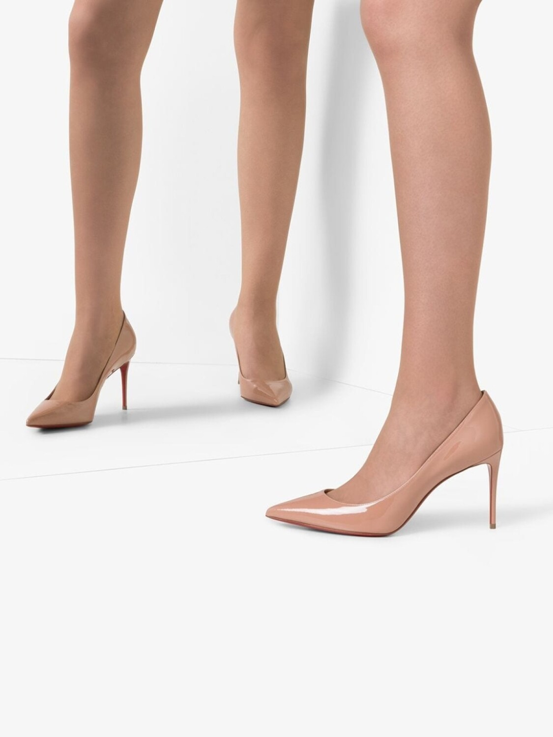Christian Louboutin лакированные туфли-лодочки Kate 85, нейтральный цвет — фото 3