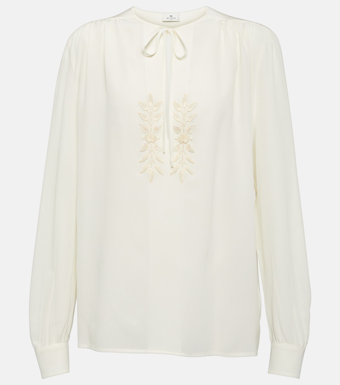 

Вышитая шелковая блузка Etro, белый