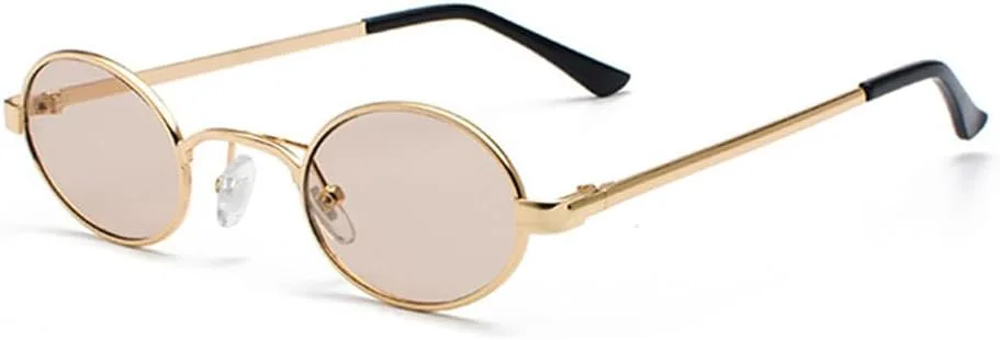 

Солнцезащитные очки UV400 - маленькая оправа, овальная, металлическая, в стиле панк, для женщин и мужчин, для бега и активного отдыха generic, C5 Gold-brown