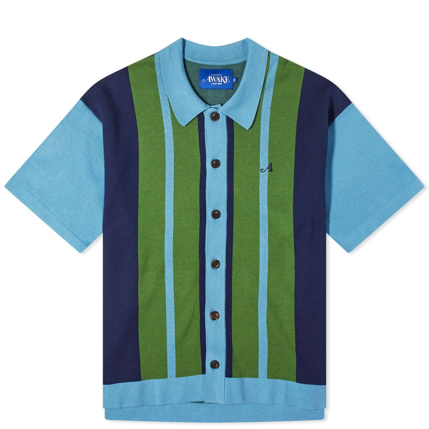 

Рубашка с коротким рукавом Awake Ny Camp Collar Knitted Shirt, цвет Blue Multi