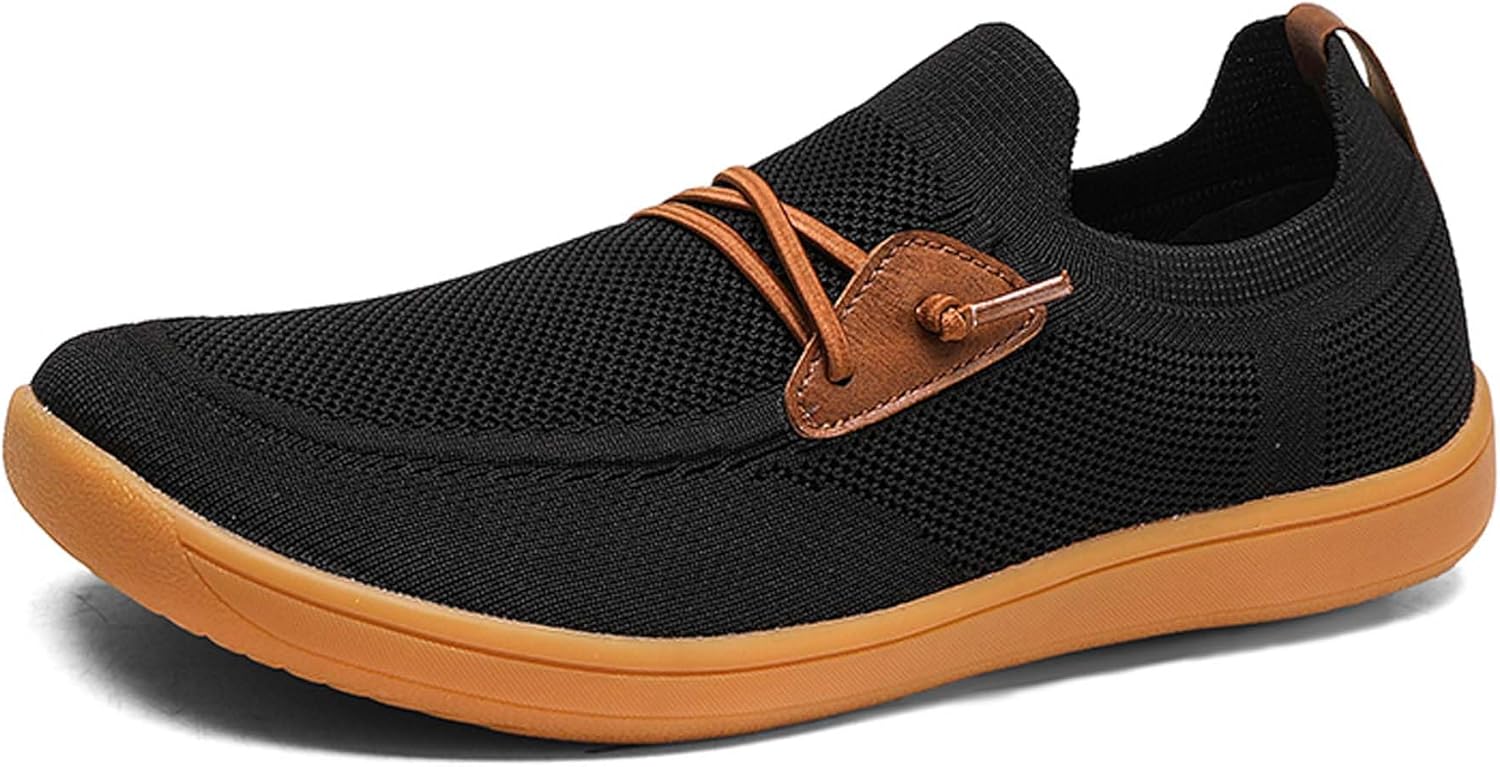 

Мужские босоножки с широким носком, подошва с нулевым перепадом, минималистичные кроссовки для кросс-тренинга, повседневные кроссовки Generic, черный