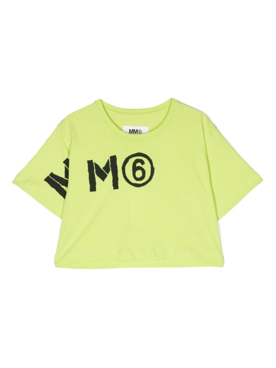 

MM6 Maison Margiela Kids укороченная футболка с принтом, зеленый