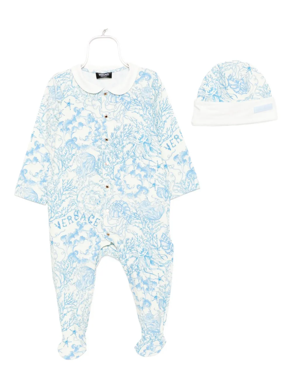 

Пижама с узором Underwater Barocco Versace Kids, синий