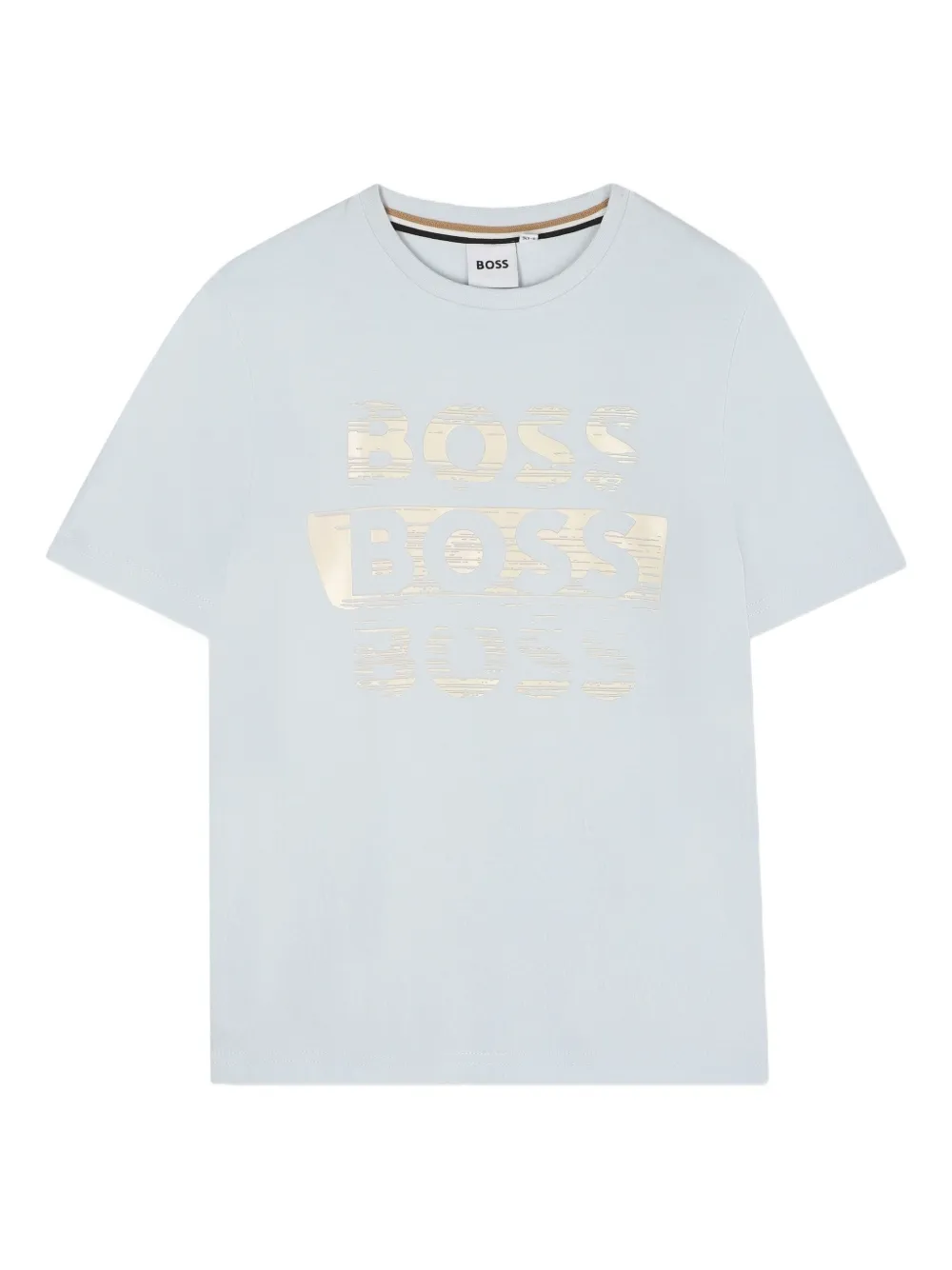 

Футболка с логотипом металлик BOSS Kidswear, синий
