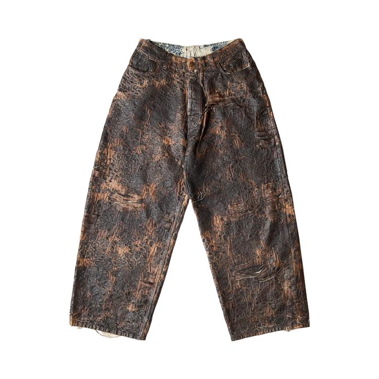 

Джинсы Acne Studios 2023 Distressed Monogram Super Baggy Fit Jeans 'Brown', коричневый