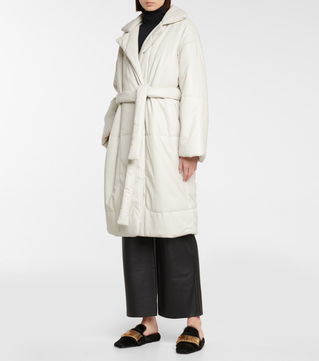 Тапочки Quad Coil из телячьей шерсти Proenza Schouler, черный — фото 2