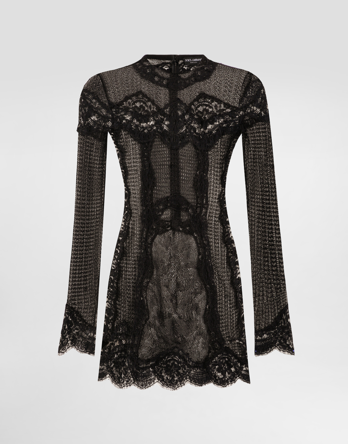 

Вязаное платье с кружевом Dolce & Gabbana, черный