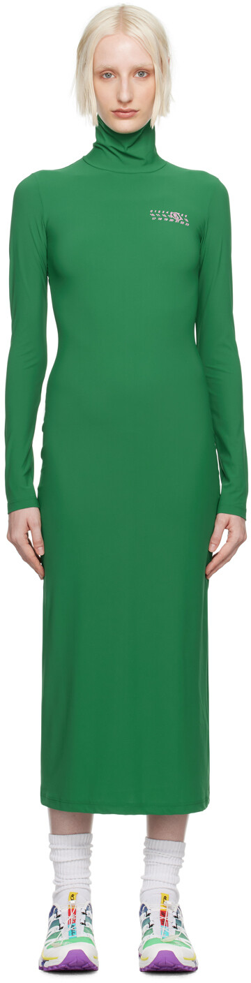 

Платье миди с принтом логотипа MM6 Maison Margiela, Green