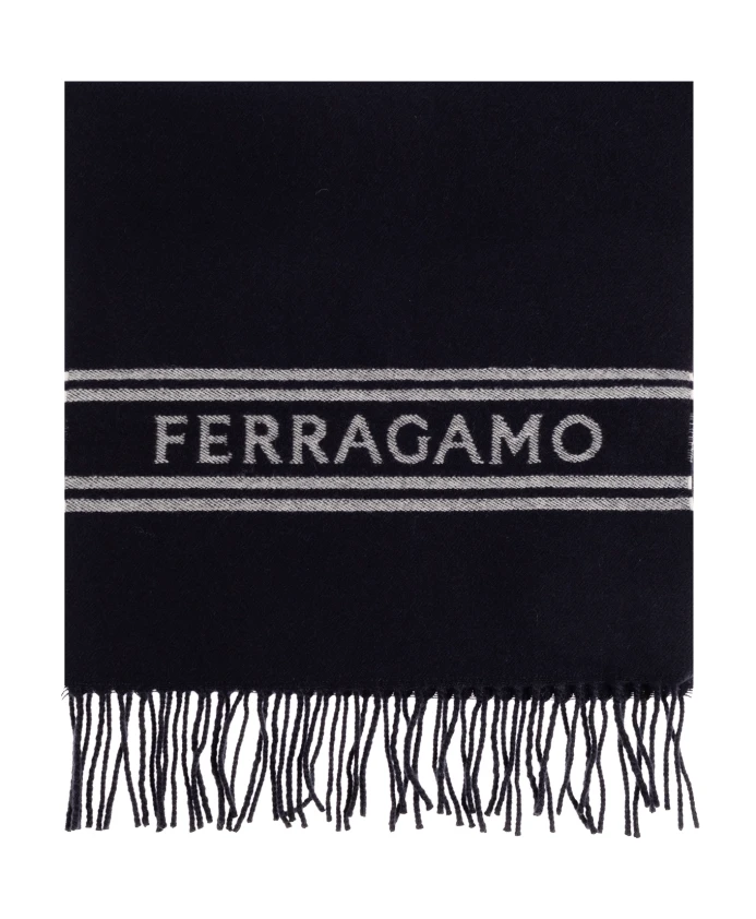 

Шерстяной шарф Salvatore Ferragamo, черный