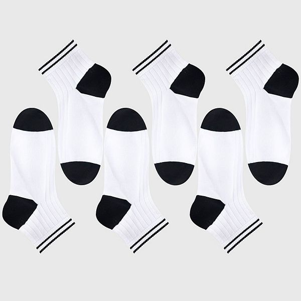 

Мужские полосатые дышащие хлопковые носки 6 шт Anna-Kaci, Black