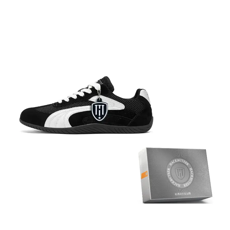 

HACKBUTEER Мужские кеды низкие повседневные черные в коробке, цвет Black