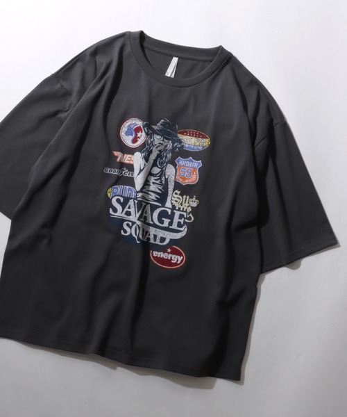 

Футболка оверсайз с коротким рукавом, винтажный стиль, принт с девушкой SITRY, серый