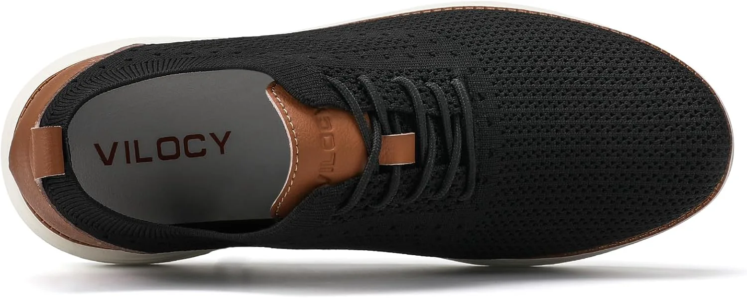 

Мужские повседневные кроссовки VILOCY с шнуровкой, оксфорды для бизнеса, сетчатые, дышащие, для ходьбы, удобные теннисные, черный