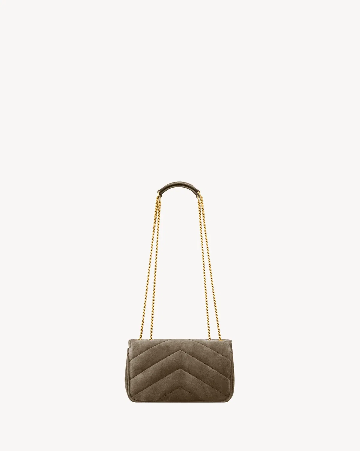 LOULOU MINI из замши SAINT LAURENT, коричневый — фото 3