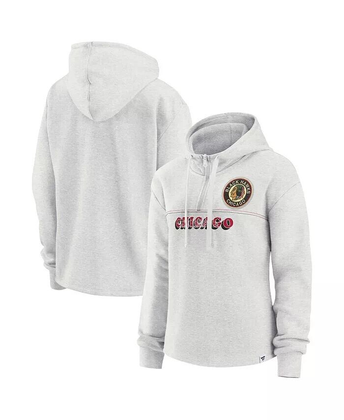 

Женская толстовка Ash Chicago Blackhawks True Classics Legacy с застежкой-молнией на четверть длины Fanatics
