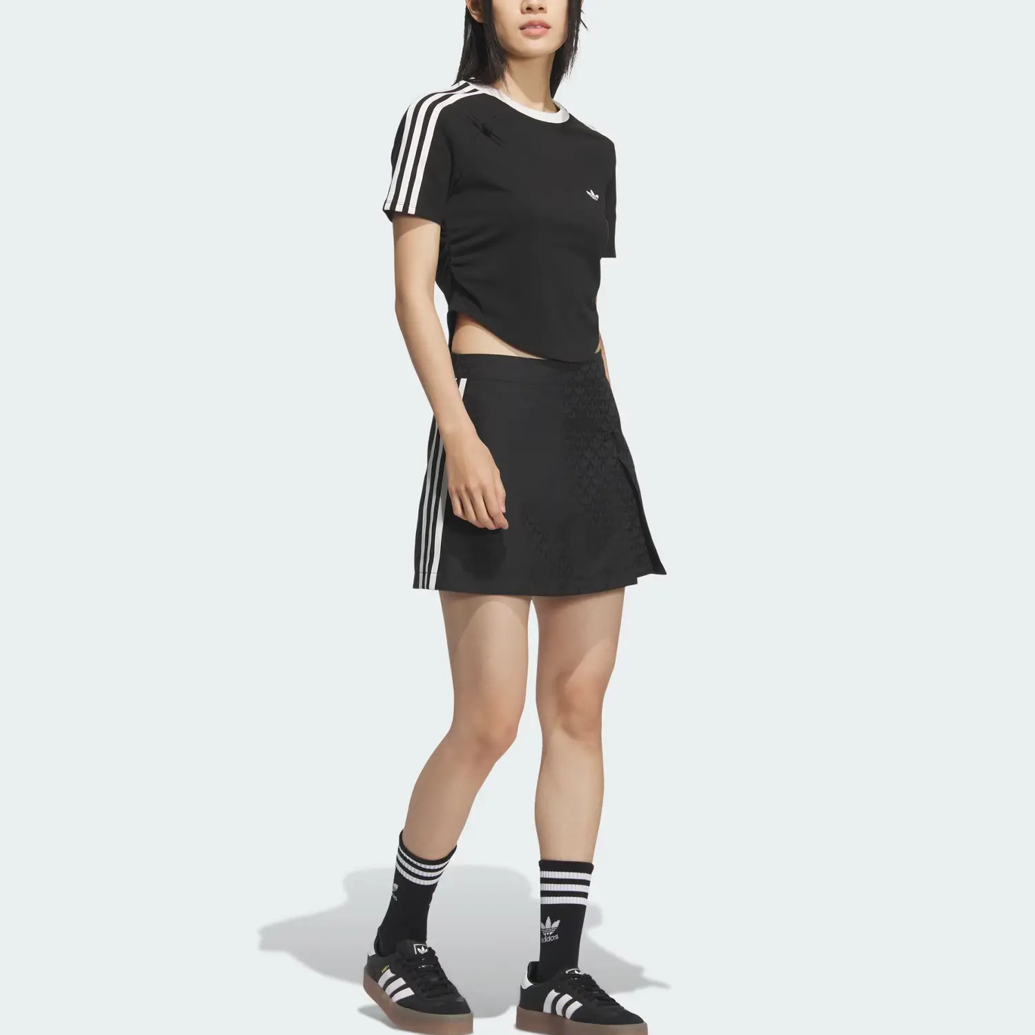 Новые шорты-юбка Casual Women's к китайскому новому году SS25 Adidas Originals, черный — фото 4