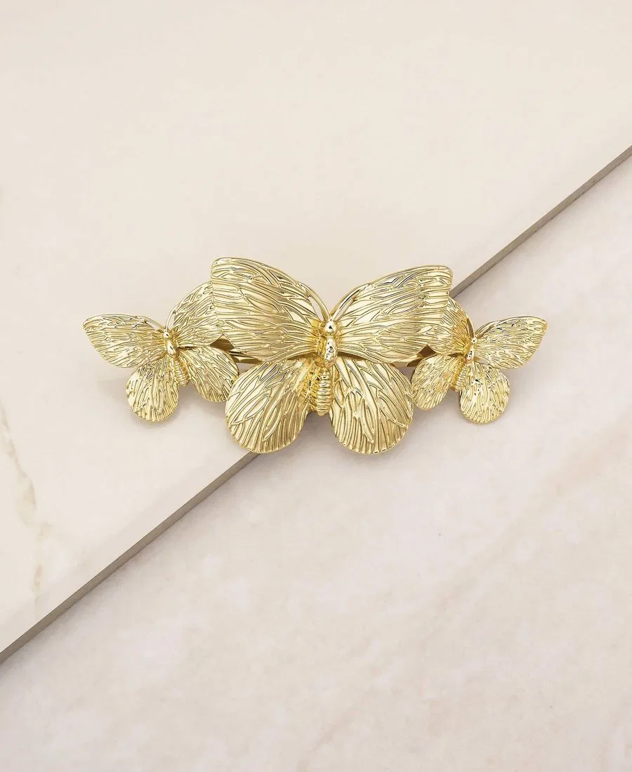 Заколка для волос Gimme Butterflies золотистого цвета Ettika — фото 2