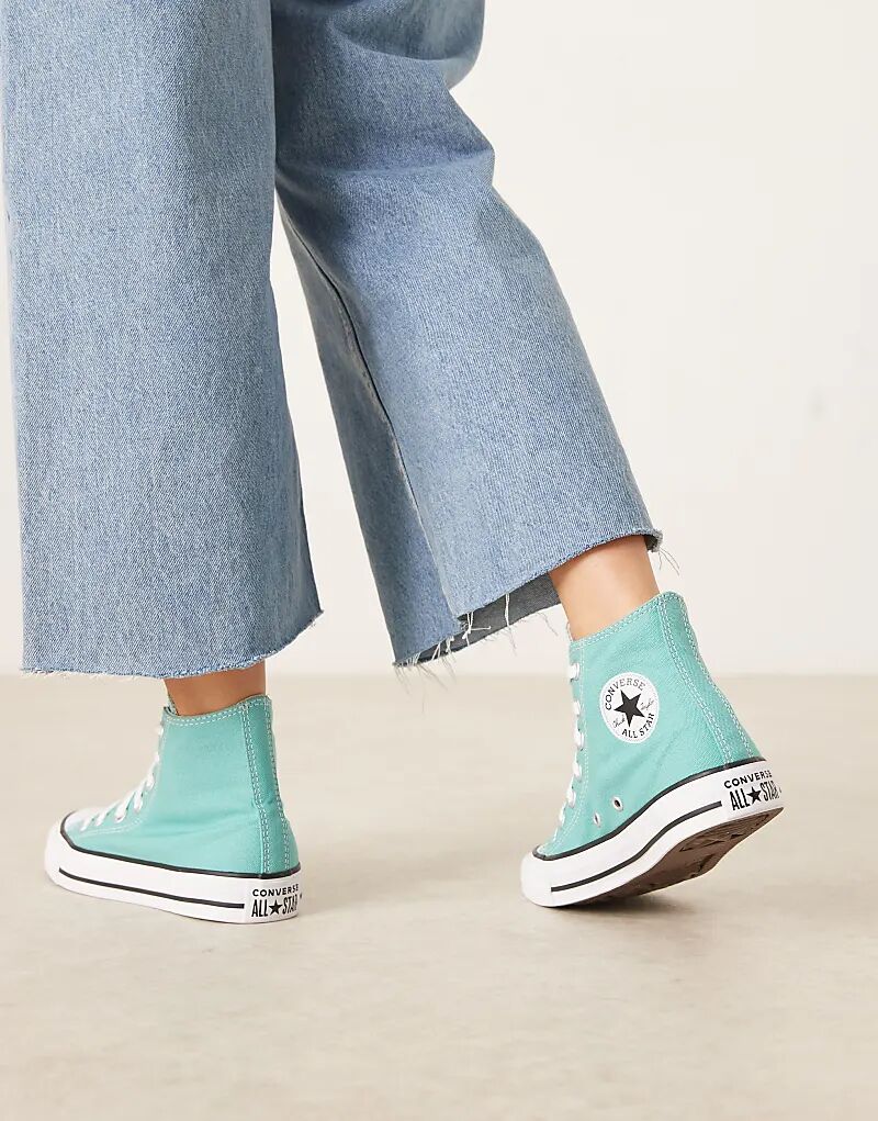 Кеды Converse Chuck Taylor All Star Hi бирюзового цвета — фото 4