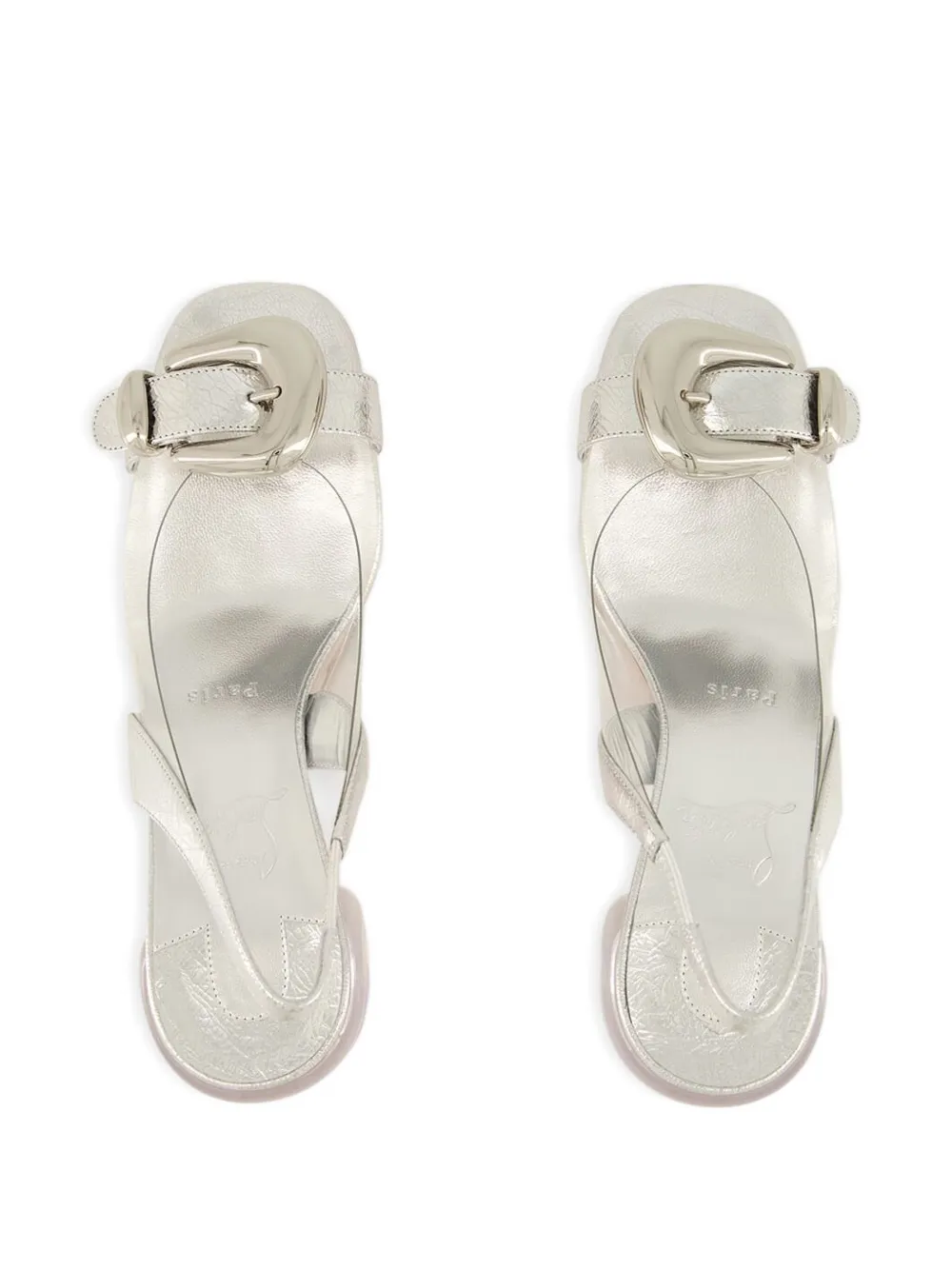 Туфли Minny Bubble 70 с ремешком на пятке Christian Louboutin, белый — фото 4