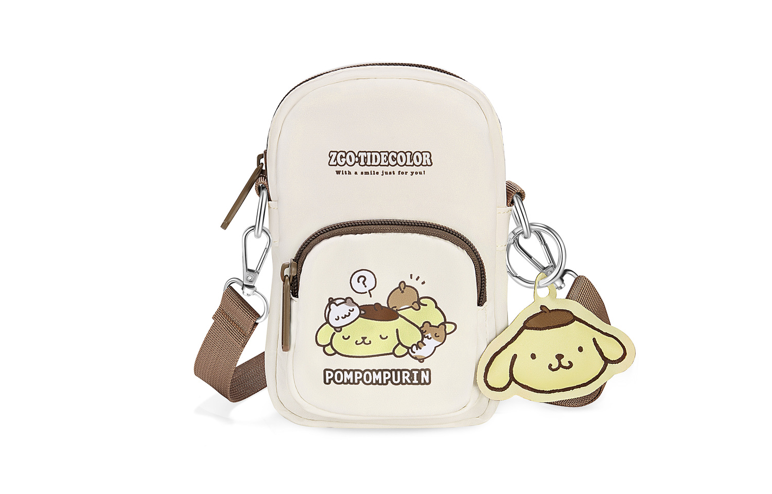 

Sanrio Полиэстеровая кроссбоди сумка женская разноцветная, Pompompurin-Yellow