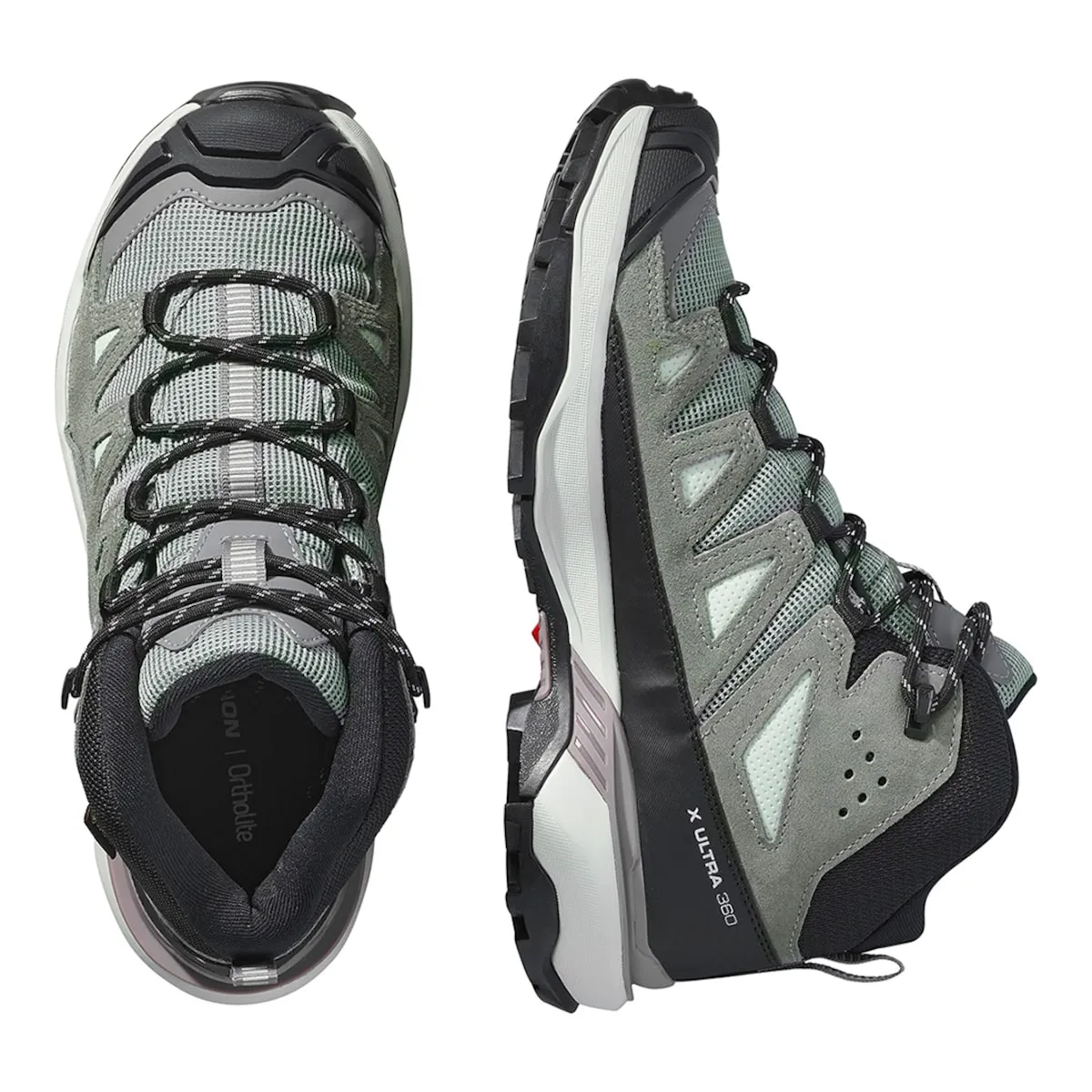 Женские походные ботинки X ULTRA 360 LTR MID GTX W SALOMON Salomon, зеленый/серый — фото 3