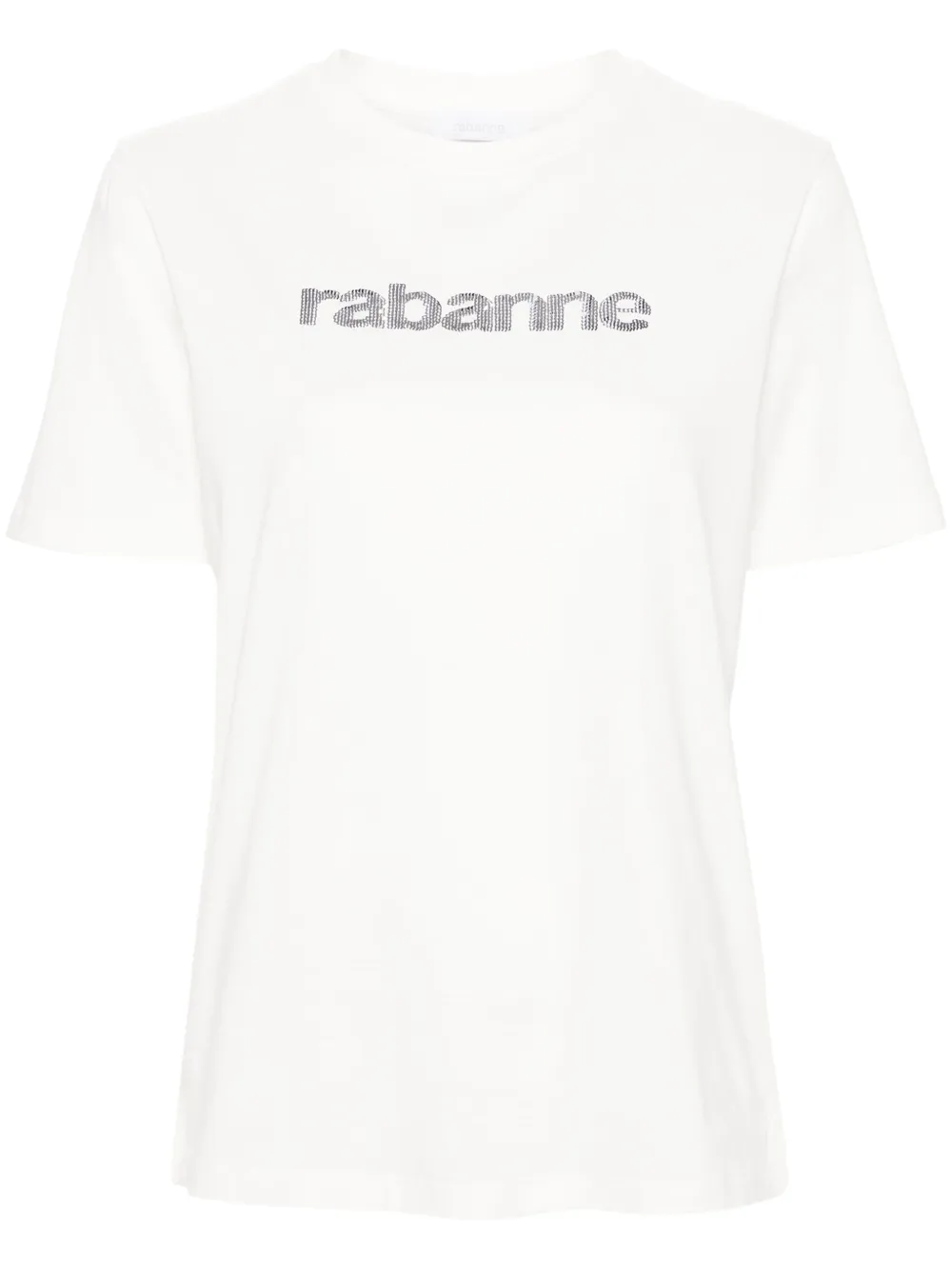 

Футболка с логотипом из пайеток Rabanne, белый