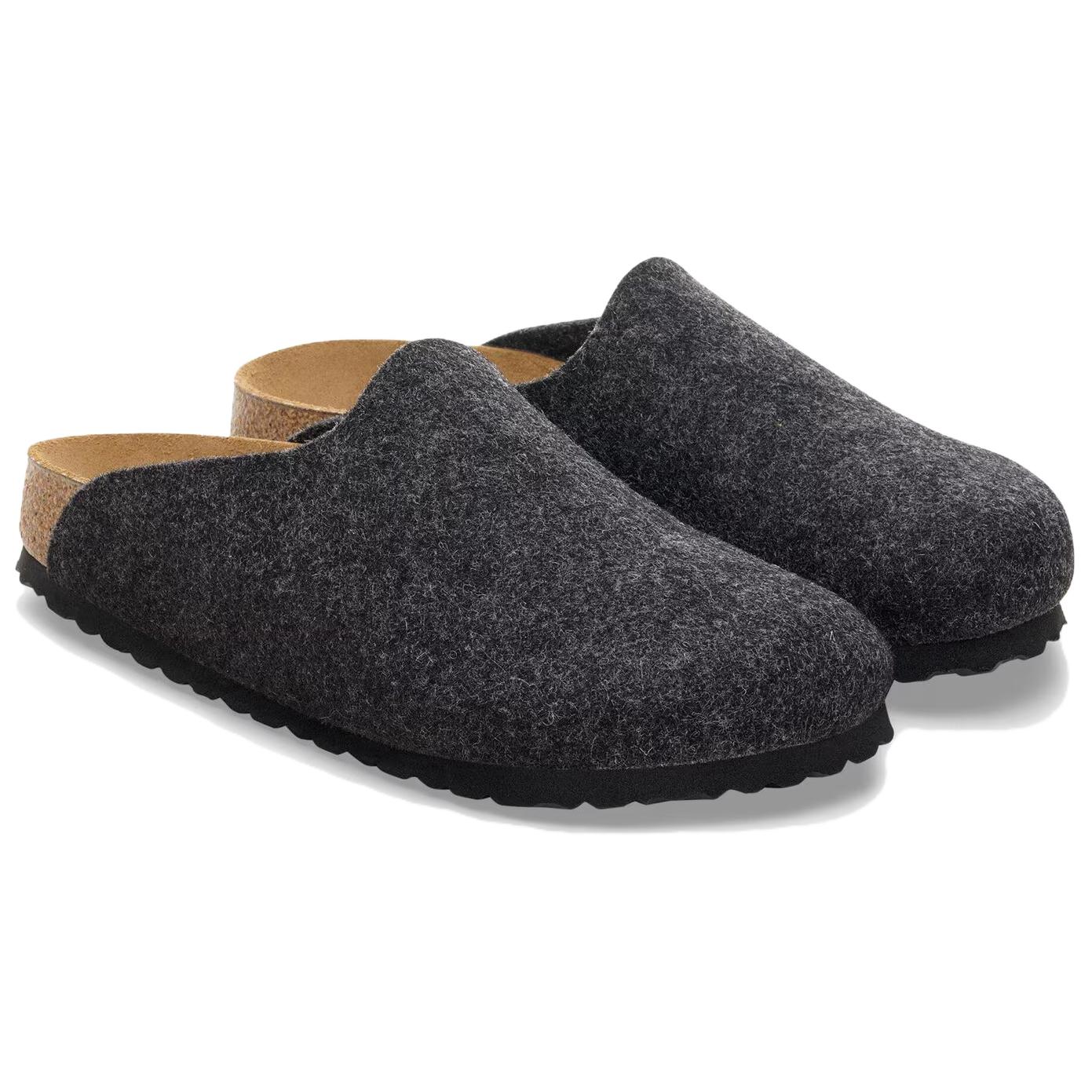 Амстердамские закрытые тапочки унисекс regular свободный крой Birkenstock, черный/серый — фото 4