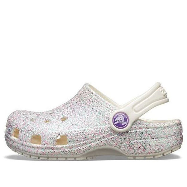 

Кроссовки classic glitter clogs 'silver white' Crocs, серебряный