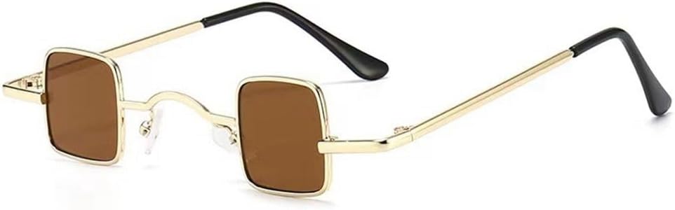 

Мужские и женские модные солнцезащитные очки маленького размера, ультралегкая металлическая оправа, хип-хоп, панк, солнцезащитные очки конфетных цветов JWMSXYQR, Gold-tea