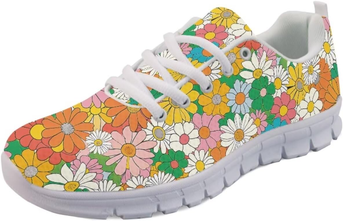 

Кроссовки Forchrinse Daisy унисекс для бега, спортивные кеды для мужчин и женщин, дышащие спортивные кроссовки, Hippie Flower
