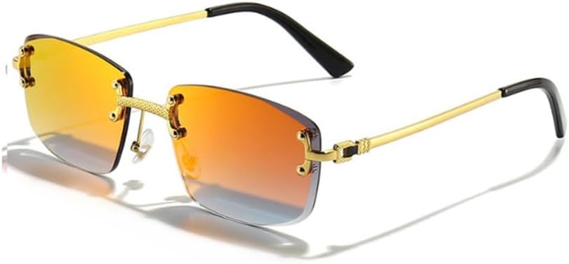 

Солнцезащитные очки LVTFCO без оправы, квадратной формы, для мужчин и женщин, защита от УФ-излучения UV400, небольшой градиент, без оправы, популярные металлические очки, 4