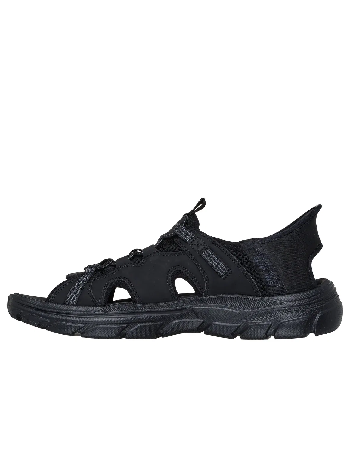 Сандалии, кожаные, Skechers, черный