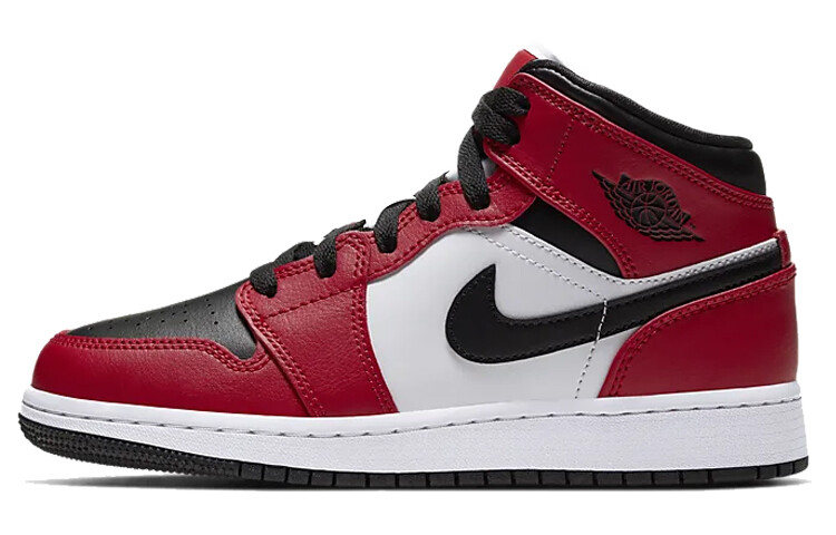 

Кроссовки Jordan 1 Mid Chicago Black Toe Gym Red (GS), Серый, Кроссовки Jordan 1 Mid Chicago Black Toe Gym Red (GS)