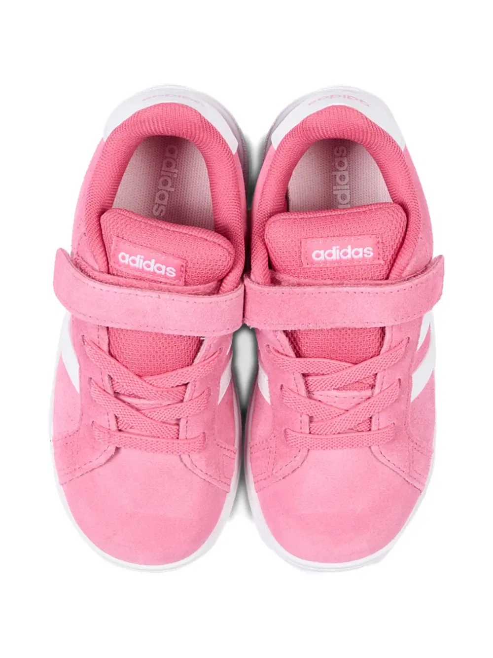 Кроссовки с полосками на ремешках Adidas Kids, розовый — фото 3