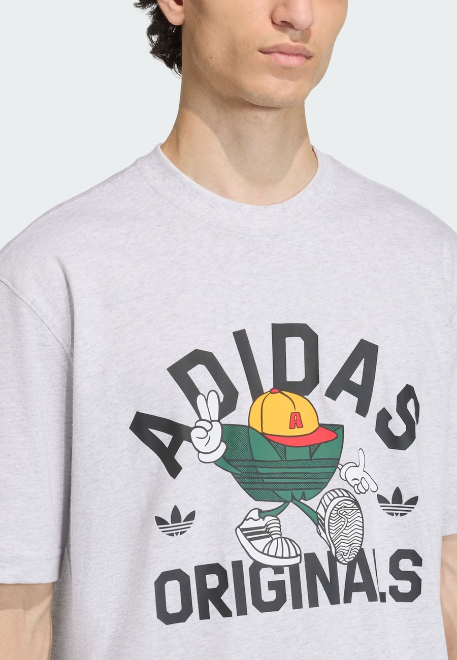 Рубашка ADIDAS ORIGINALS Trefoil Series, светло-серый — фото 4