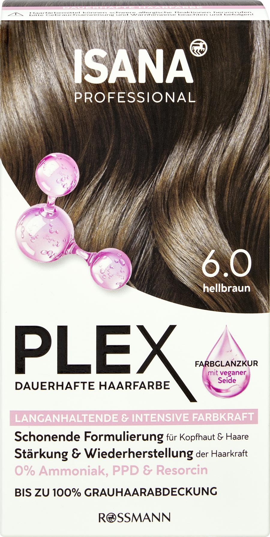 

Краска для волос ISANA PROFESSIONAL Plex dauerhafte Haarfarbe 6.0 Hellbraun