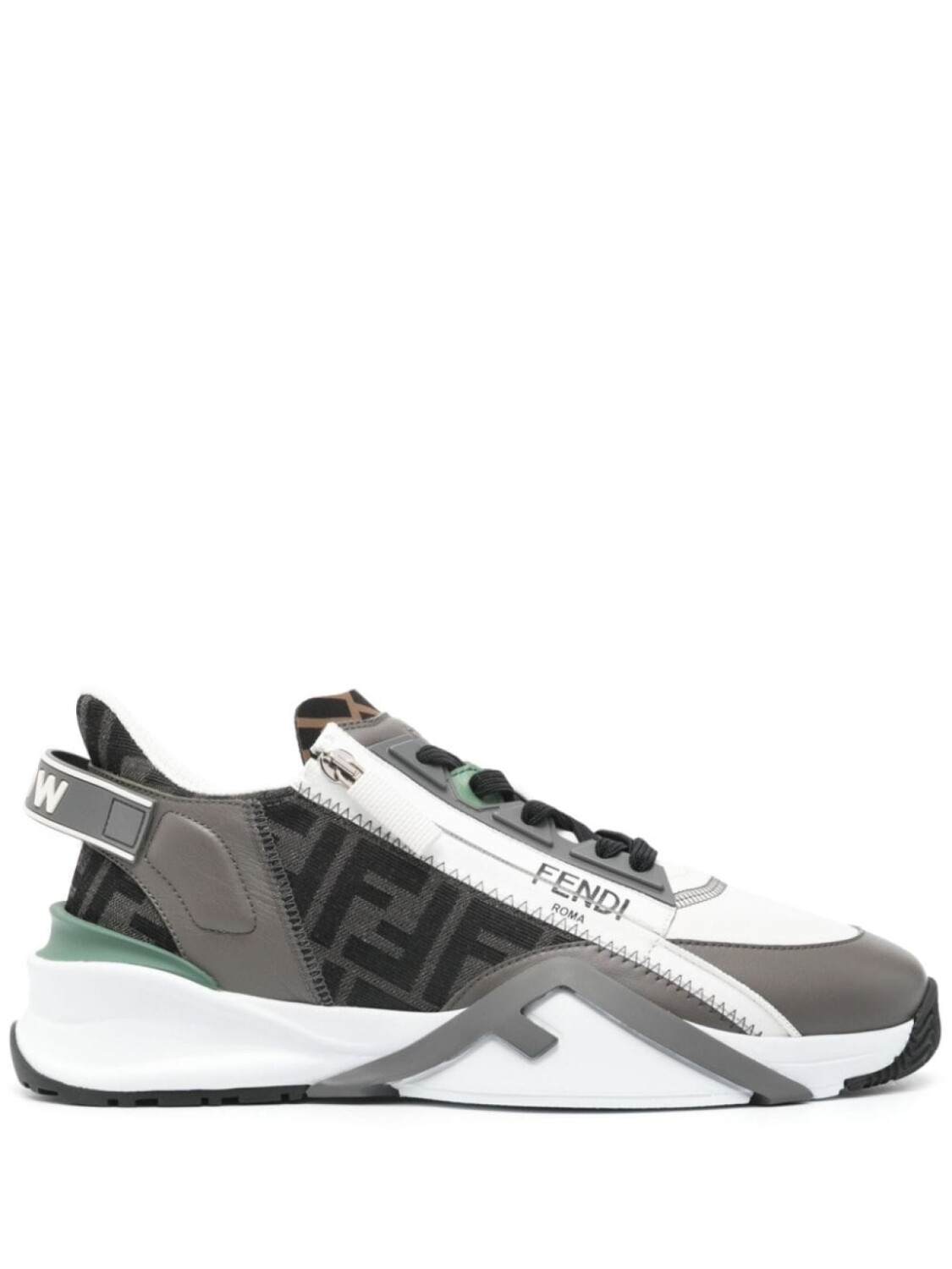 

FENDI жаккардовые кроссовки Flow с логотипом FF, белый, Серый, FENDI жаккардовые кроссовки Flow с логотипом FF, белый