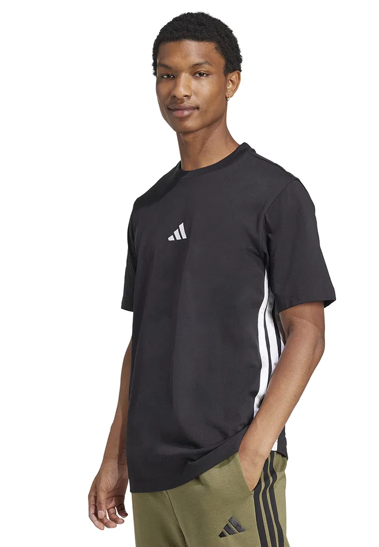 Футболка, три полоски, Essentials, Adidas, белый/черный