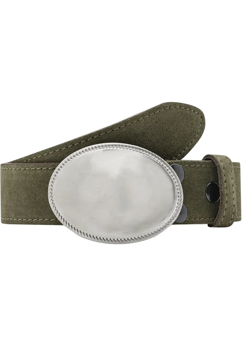 

Кожаный ремень LIFEBURG by showroom 019° со сменной застежкой "Oval Matt Hammered Satin Finish" Rettungsring By Showroom 019°, зеленый