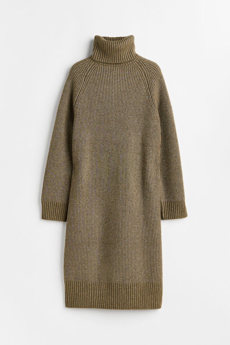

Платье с воротником-поло H&M, хаки